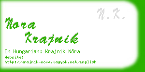 nora krajnik business card